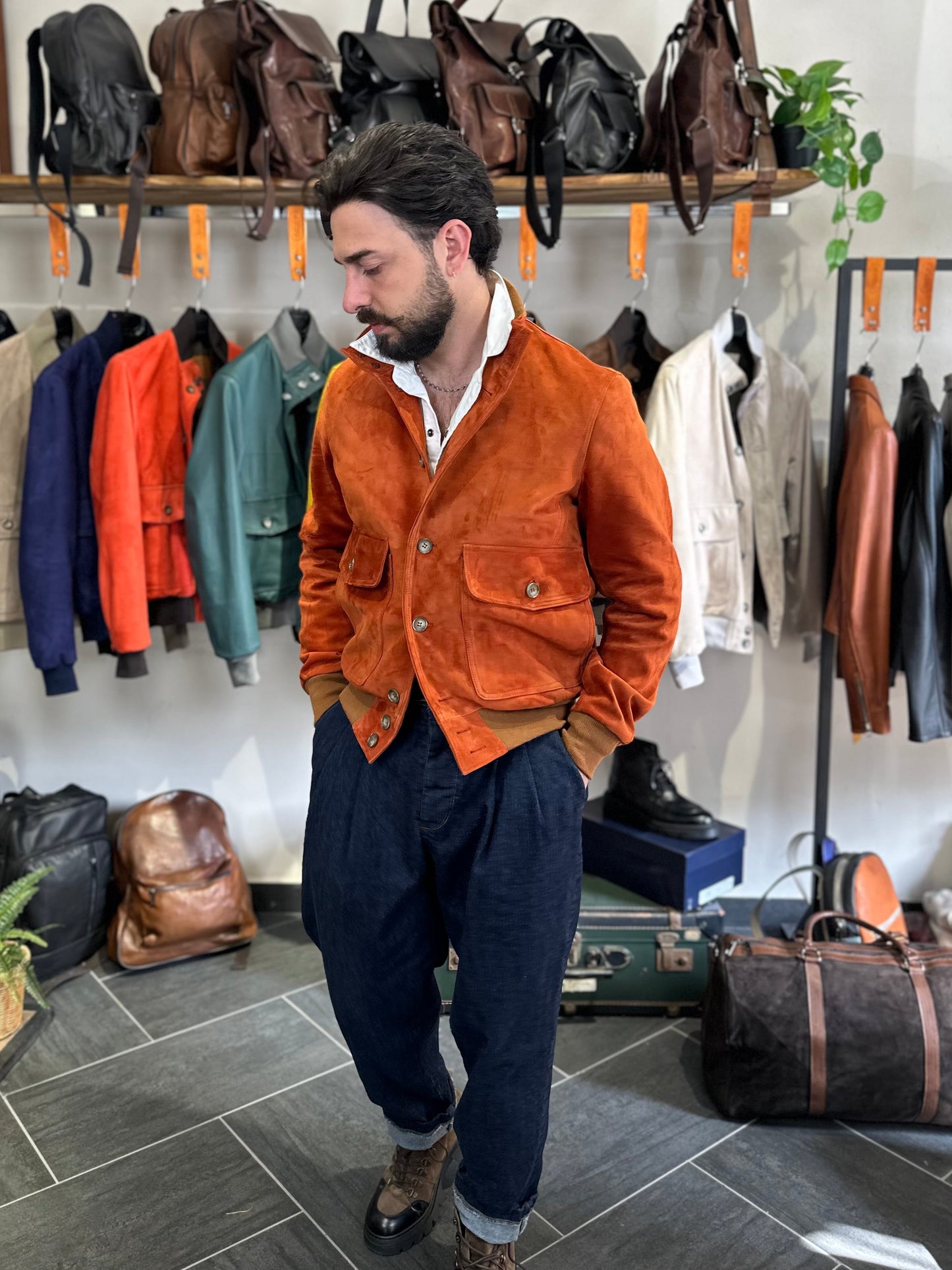 “Brera” in capretto scamosciato Velour coccio