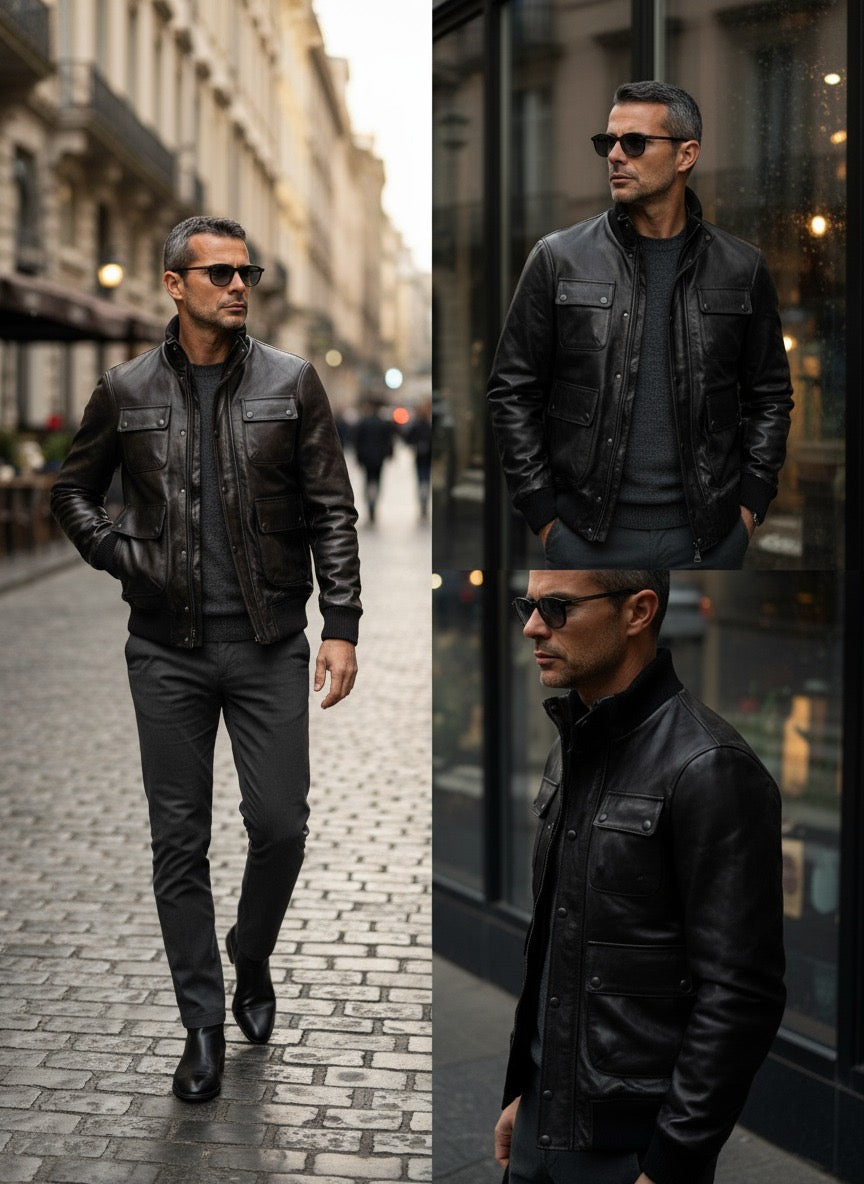 “Dakota Jacket” In agnello Vegetale Nero