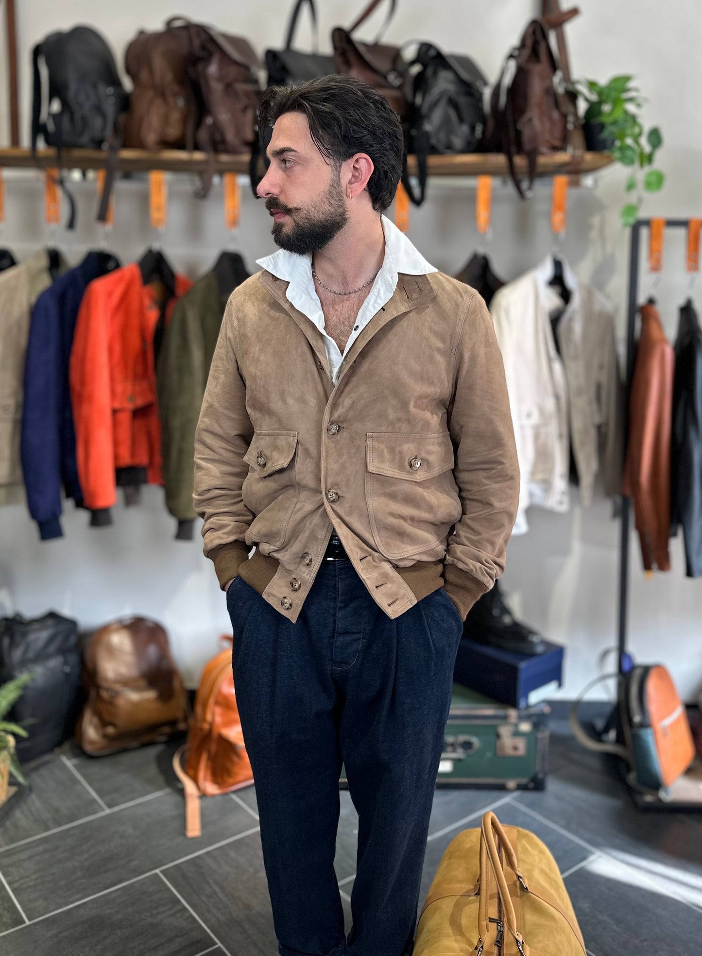 “Brera” in capretto scamosciato Velour Beije