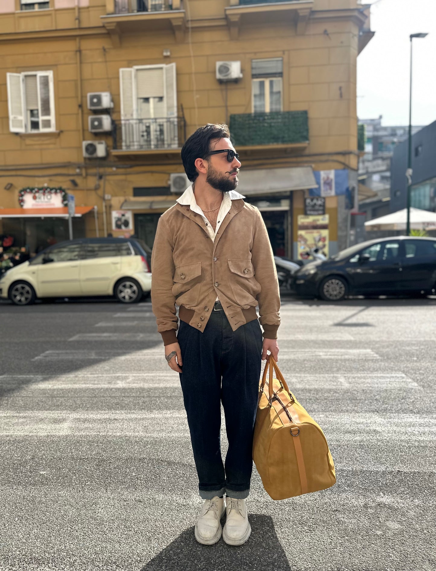 “Brera” in capretto scamosciato Velour Beije