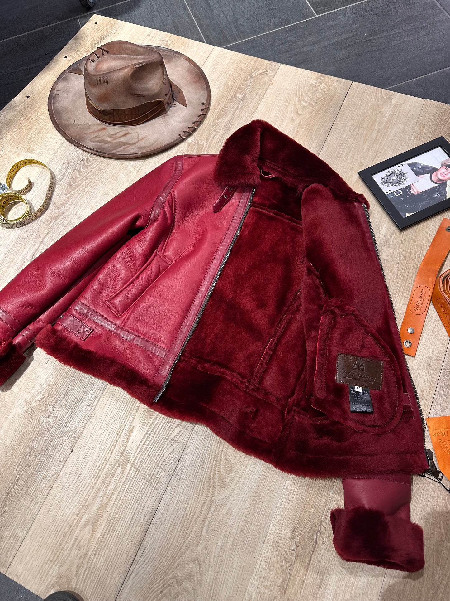 Red Velvet Shearling Sheepskin