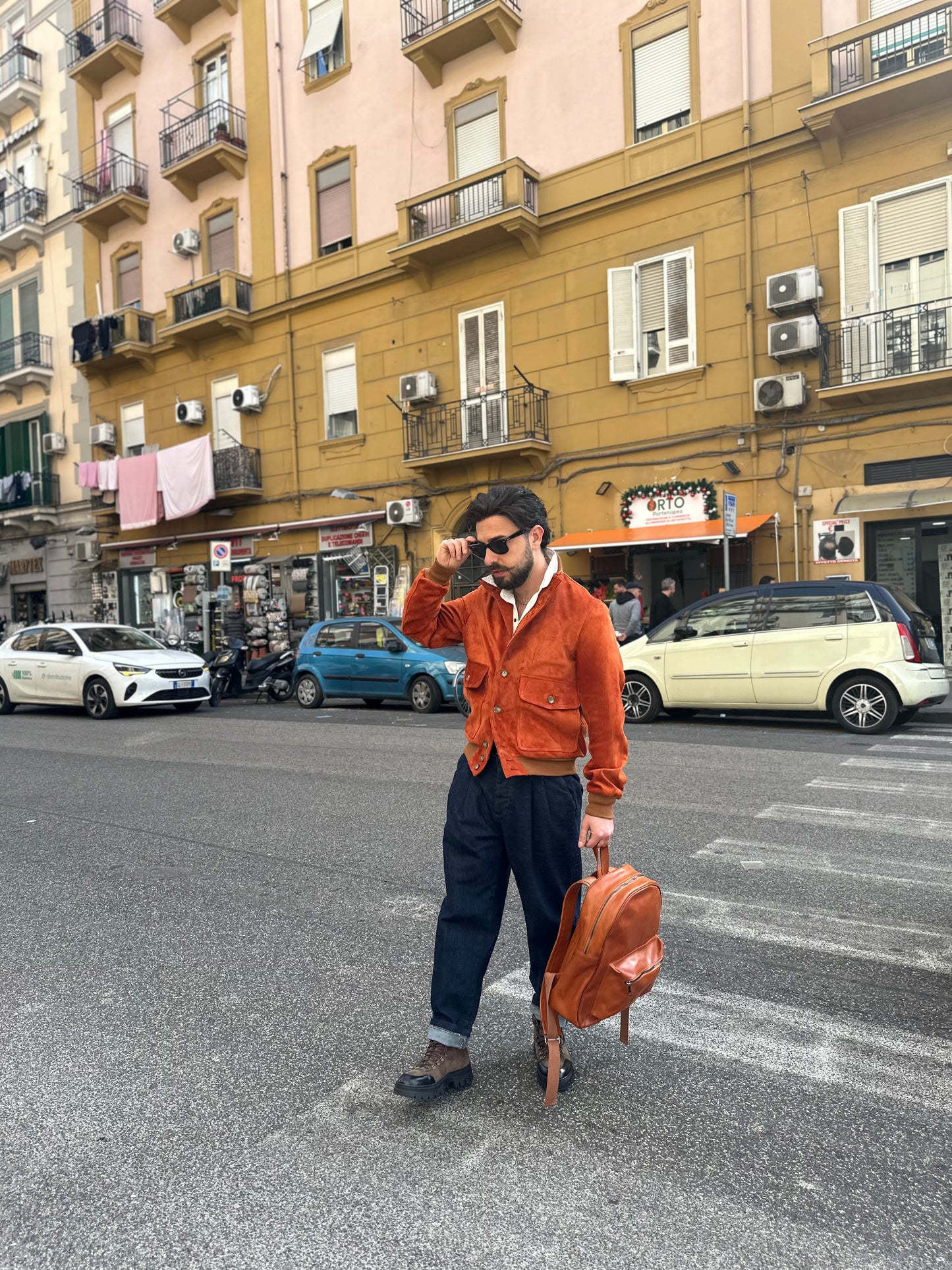 “Brera” in capretto scamosciato Velour coccio