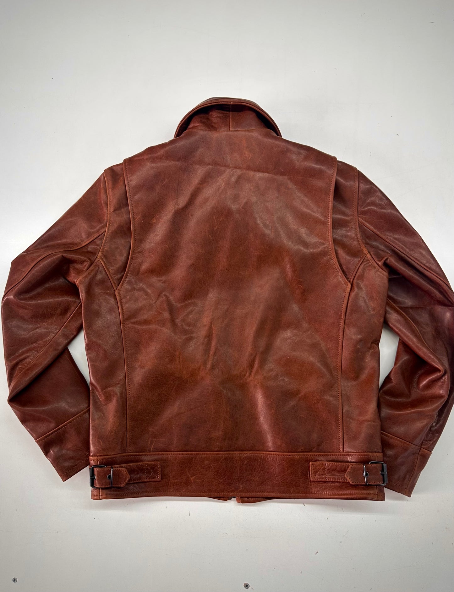 “Heritage rider Jacket” in pelle di vitello pull up