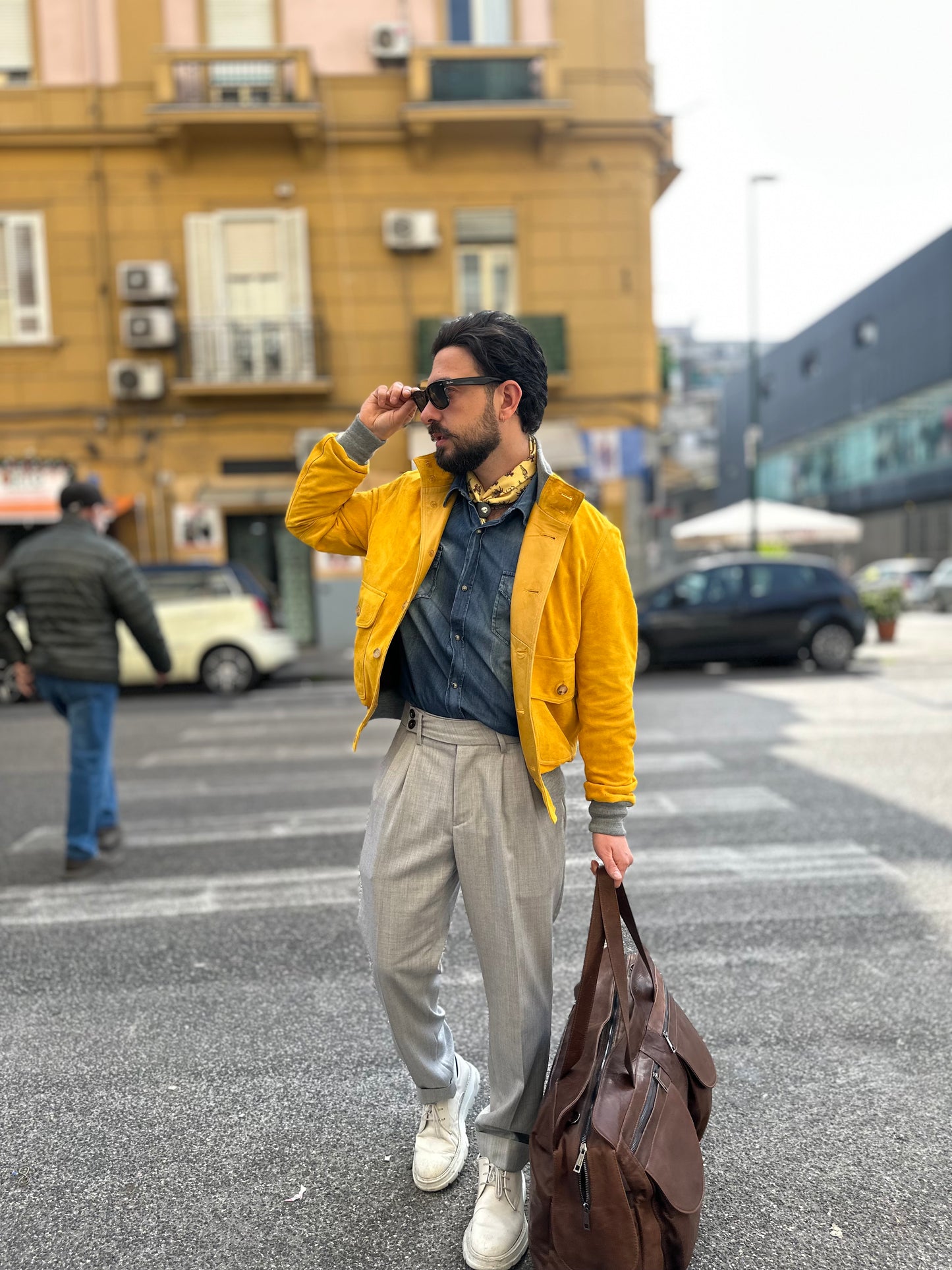 “Brera” in capra scamosciata Velour mimosa