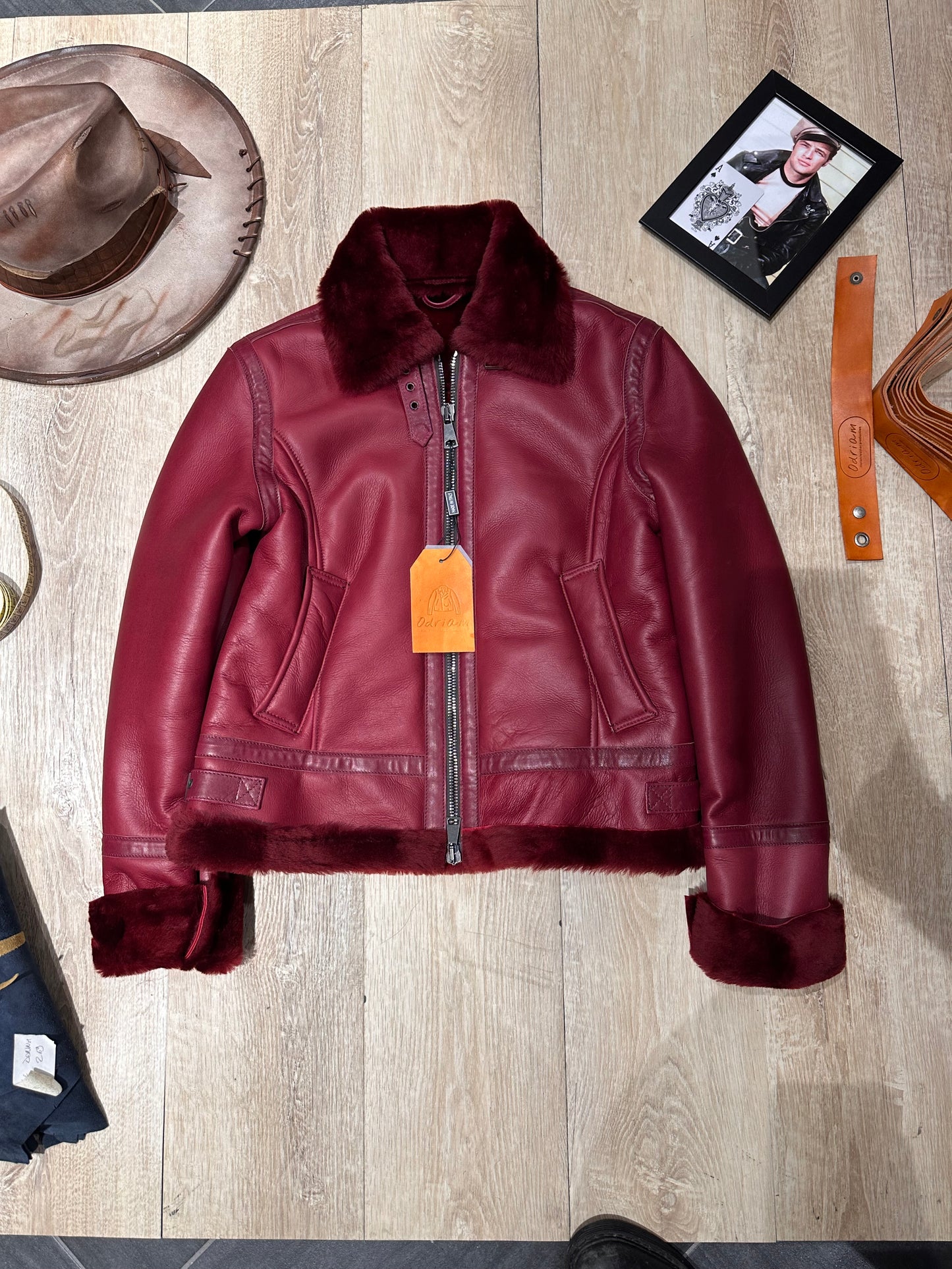 Red Velvet Shearling Sheepskin