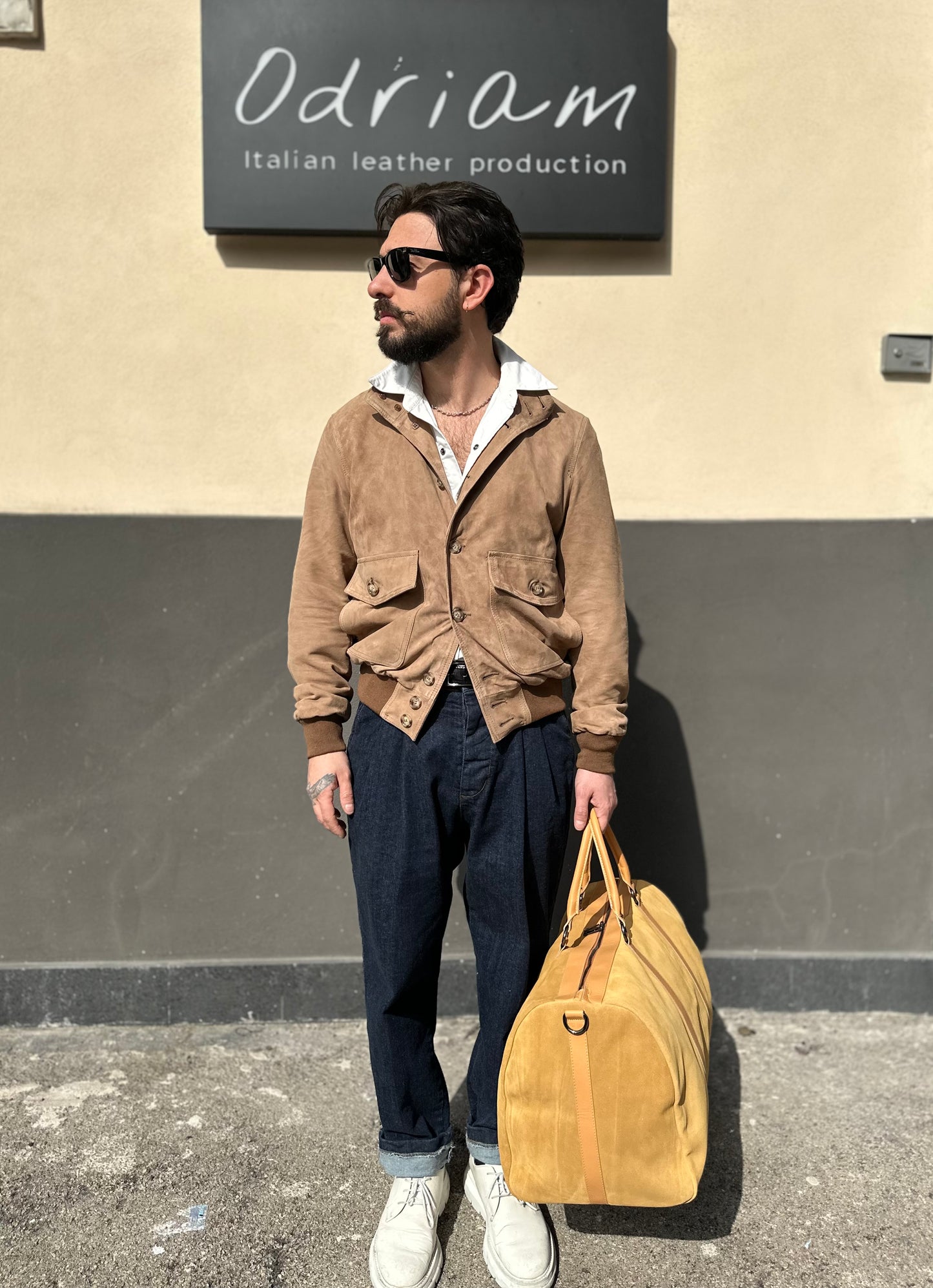 “Brera” in capretto scamosciato Velour Beije