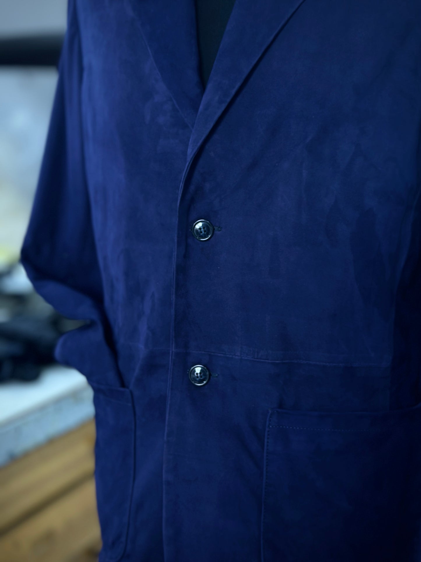 Blazer en daim bleu « Modena »