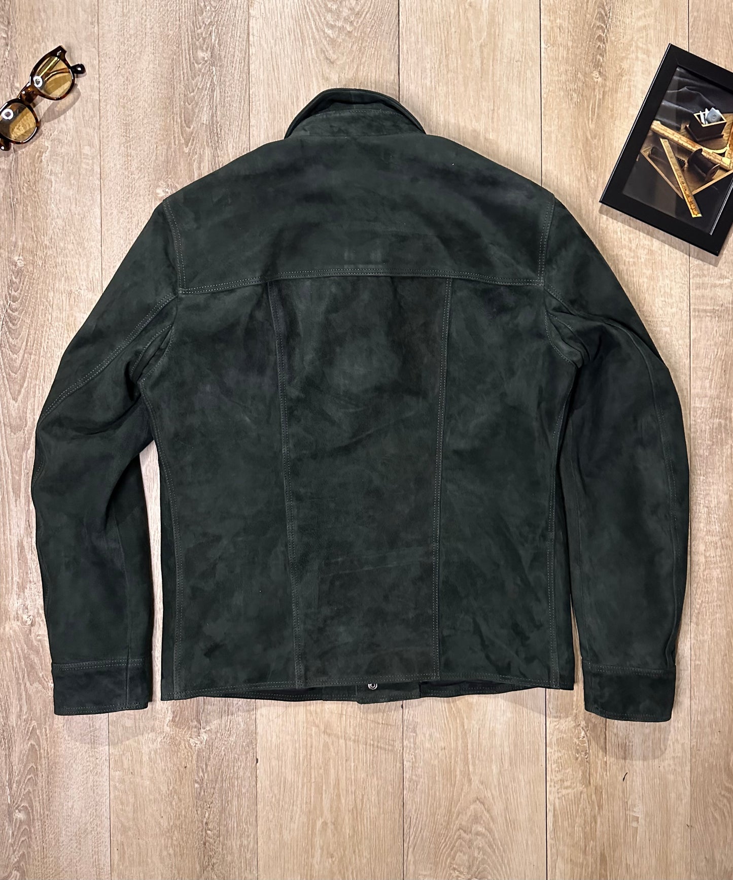 “Versante” petrol suede shirt jacket