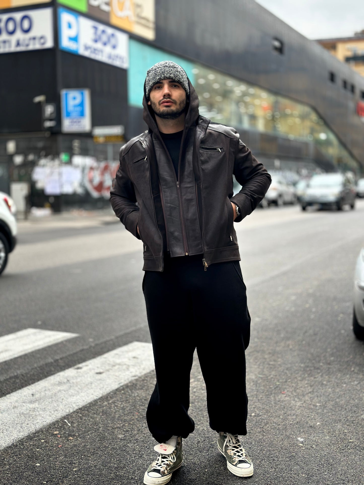 “Vireo” Jacket in genuine oiled calfskin