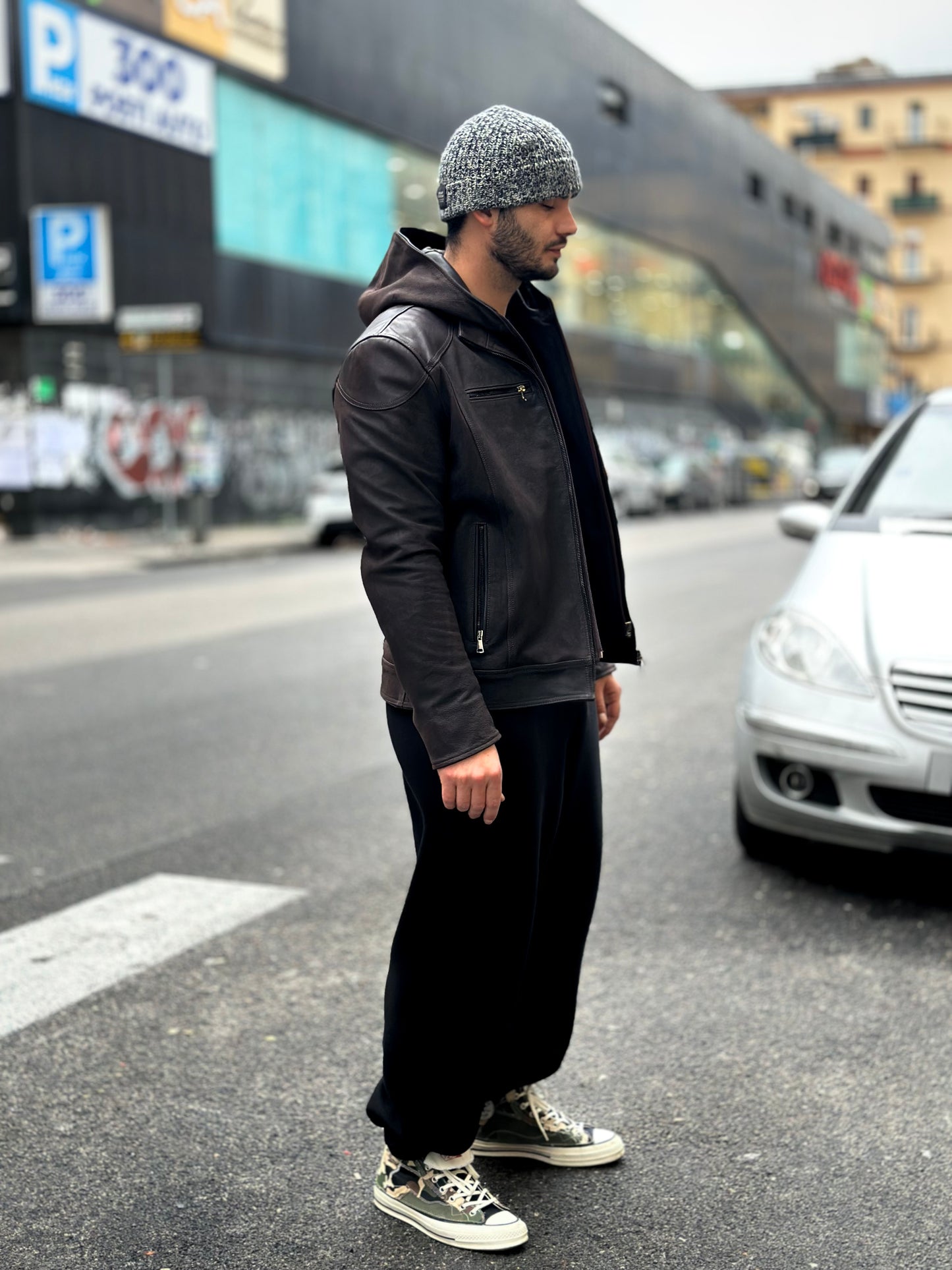 “Vireo” Jacket in genuine oiled calfskin