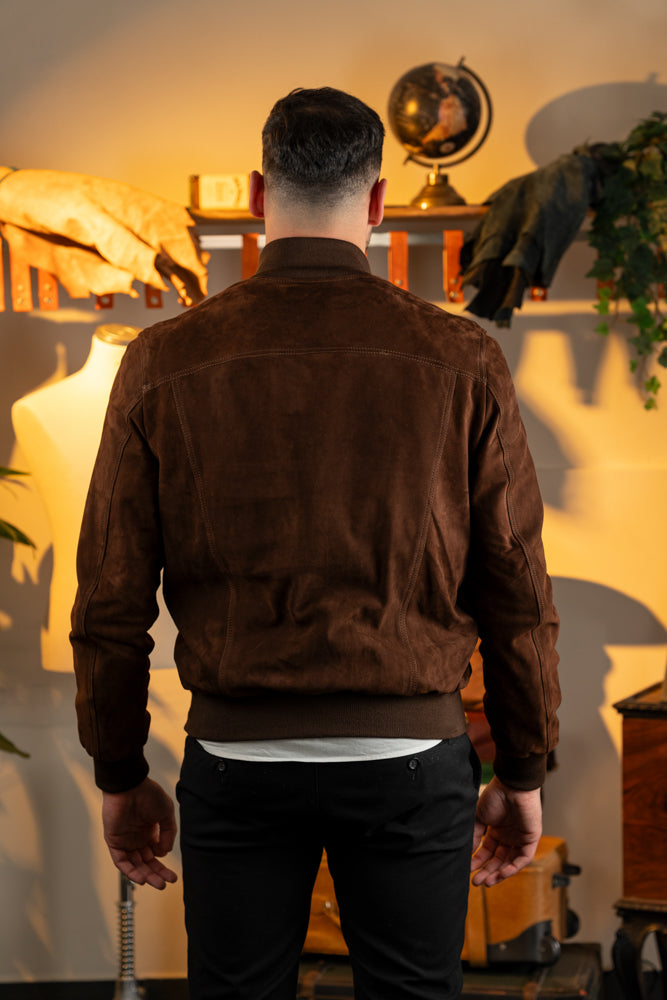 "Cocoa Canyon Suede Bomber " Bomber in Suede Con Tasconi Cargo