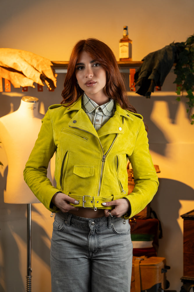 "Lime Zest Suede Jacket"