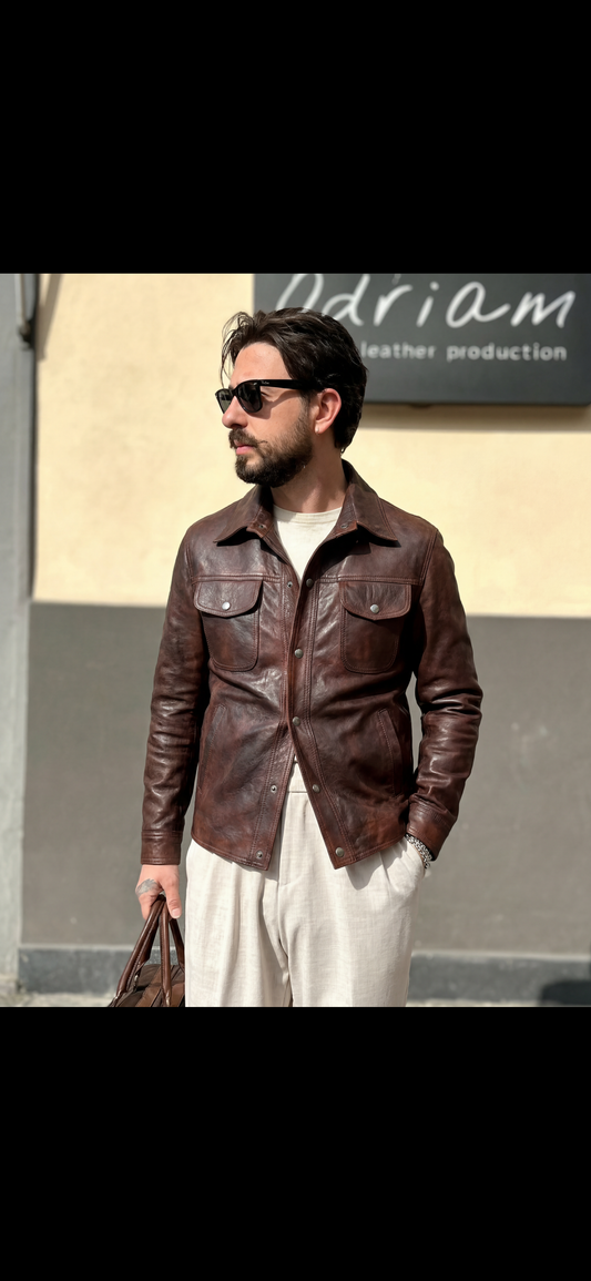 "Versante" giacca camicia lavata e maltinta