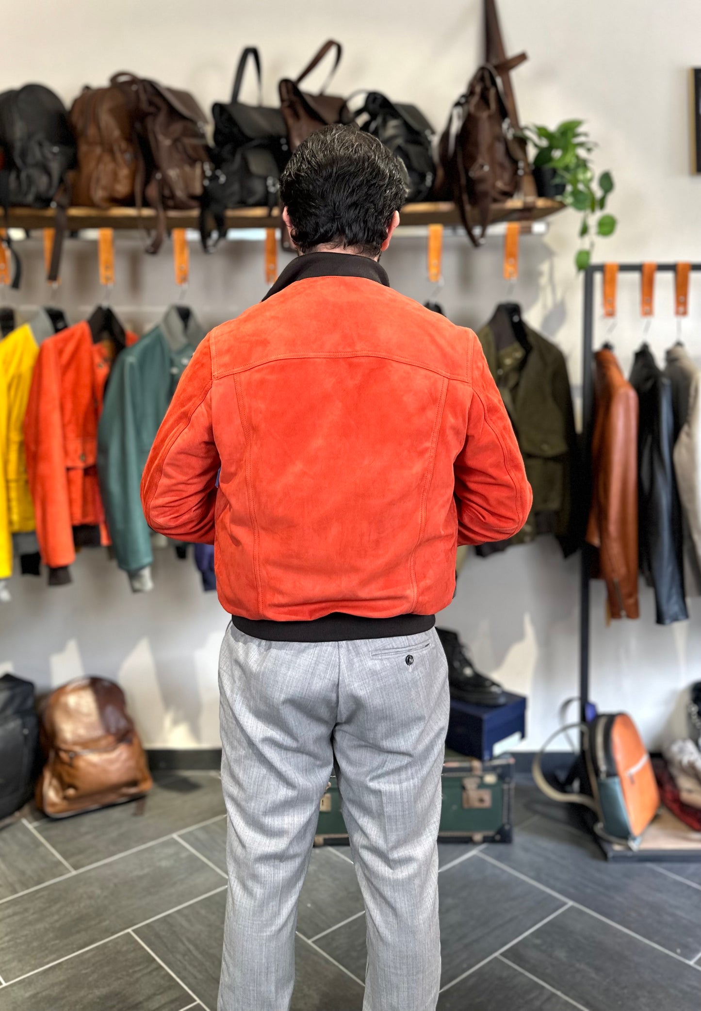 “Brera” in capretto scamosciato Velour Aragosta