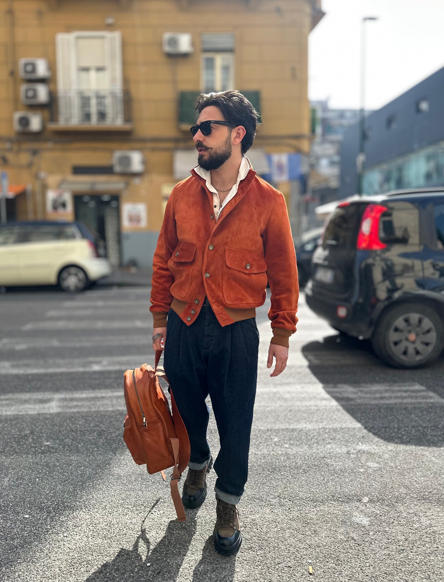 “Brera” in capretto scamosciato Velour coccio