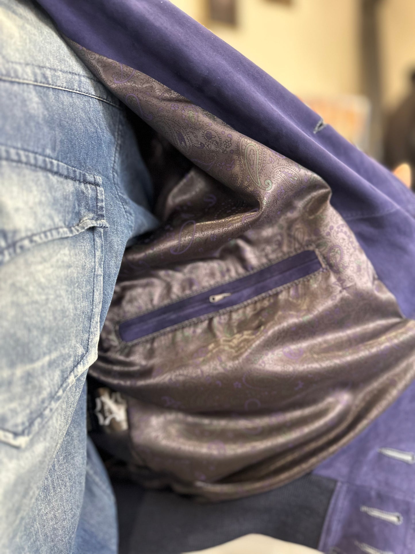 “Brera” in capretto scamosciato Velour Blu