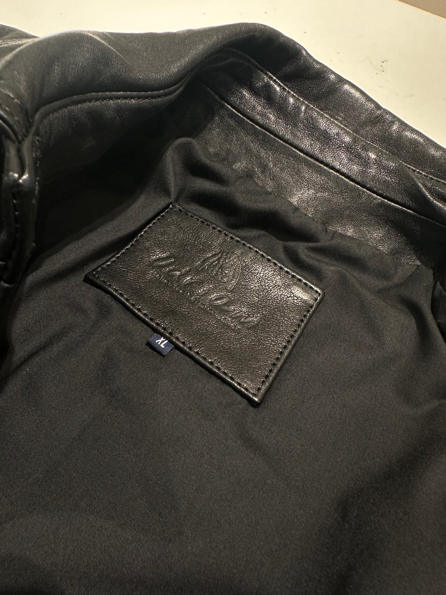 Veste chemise en cuir délavé « Versante »