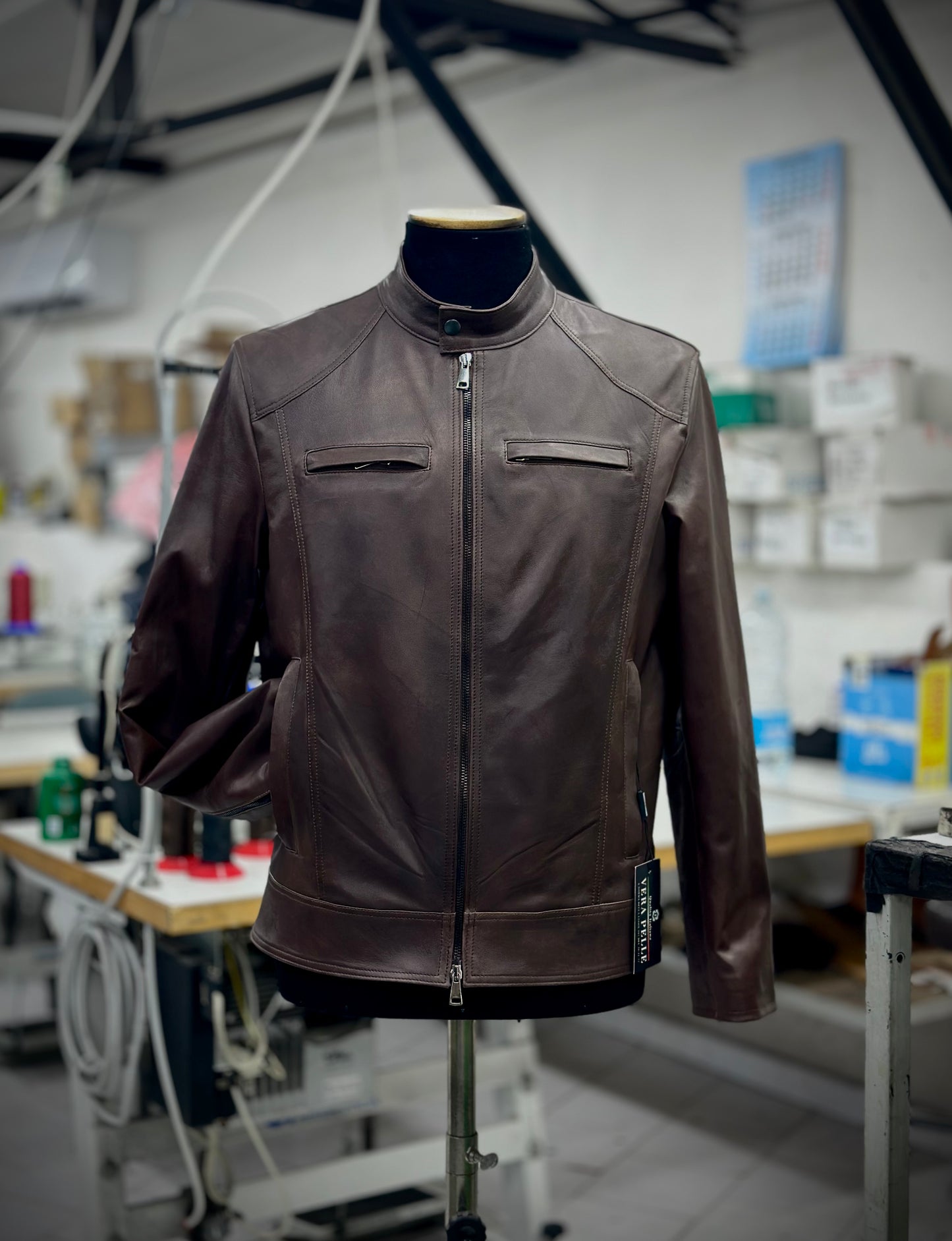 “Vireo” Natural Nappa Dark Brown Hand-Buffered