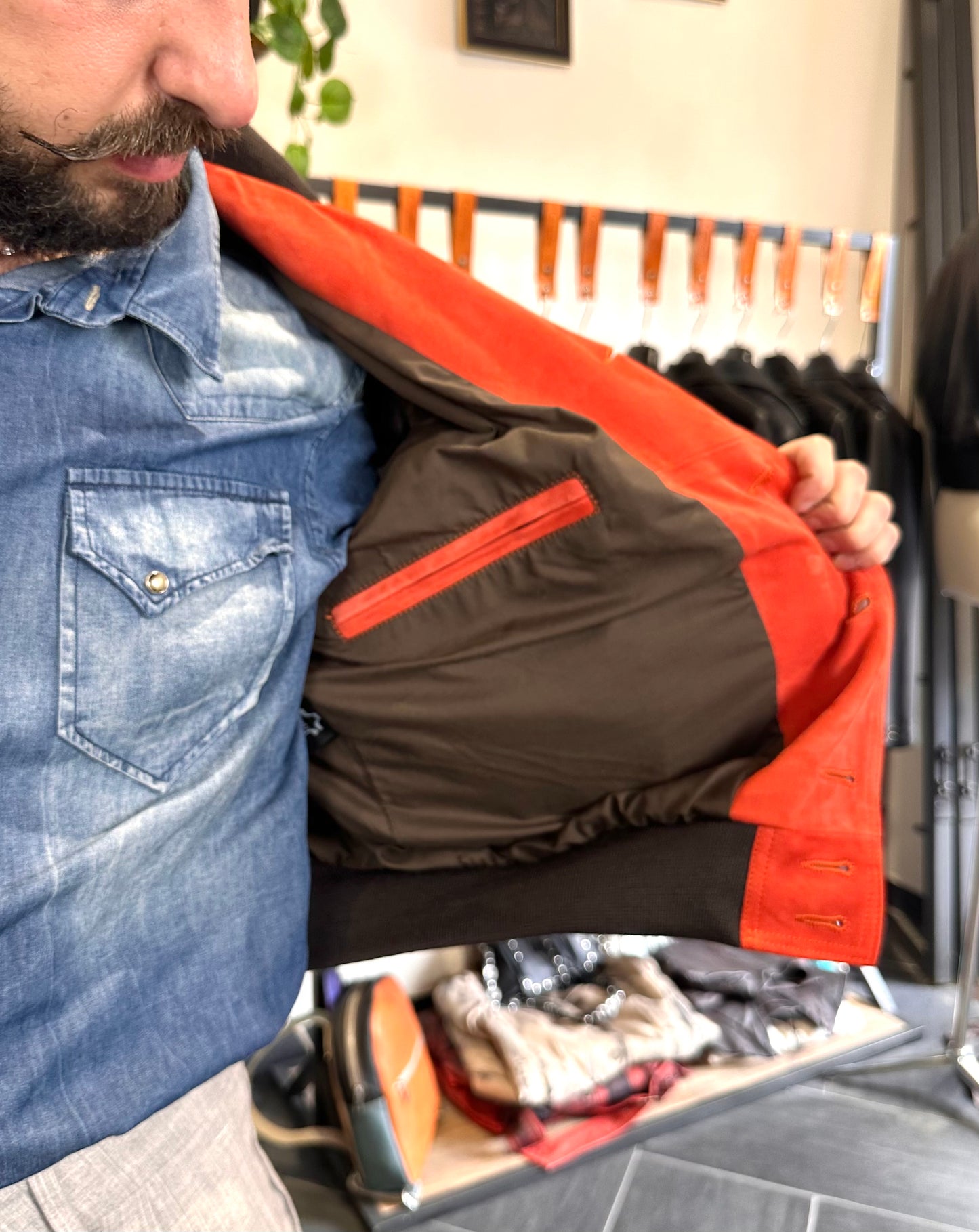 “Brera” in capretto scamosciato Velour Aragosta
