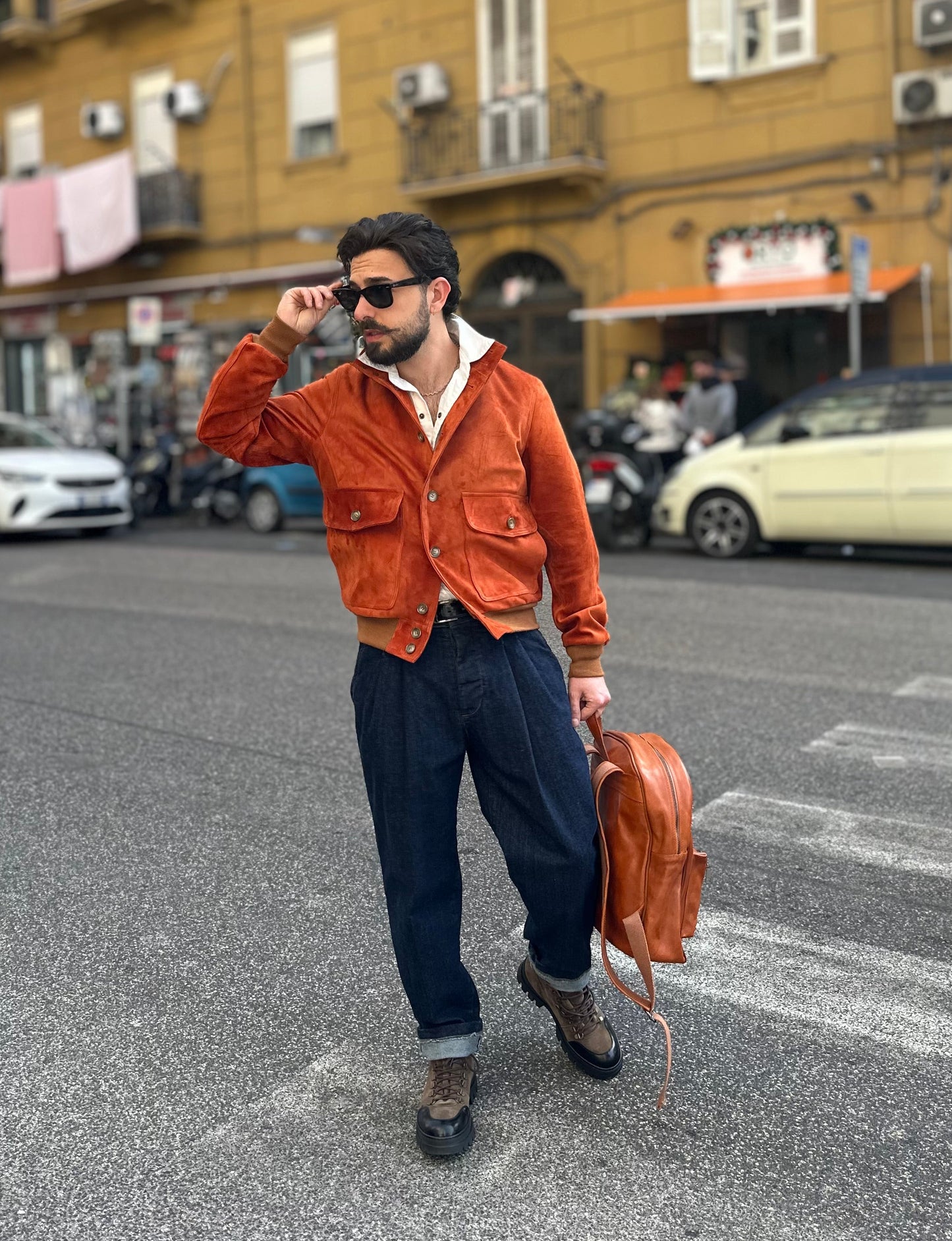 “Brera” in capretto scamosciato Velour coccio