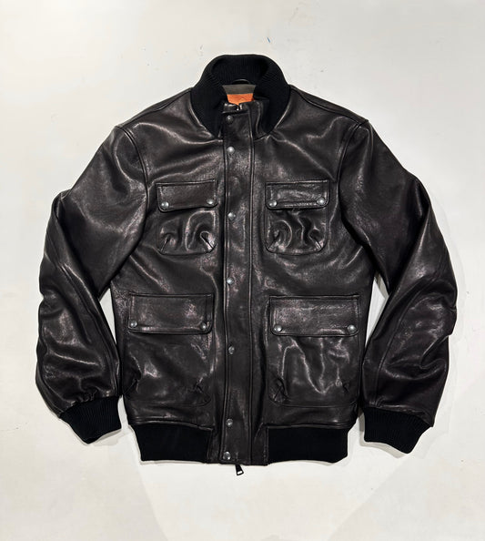 “Dakota Jacket” In agnello Vegetale Nero