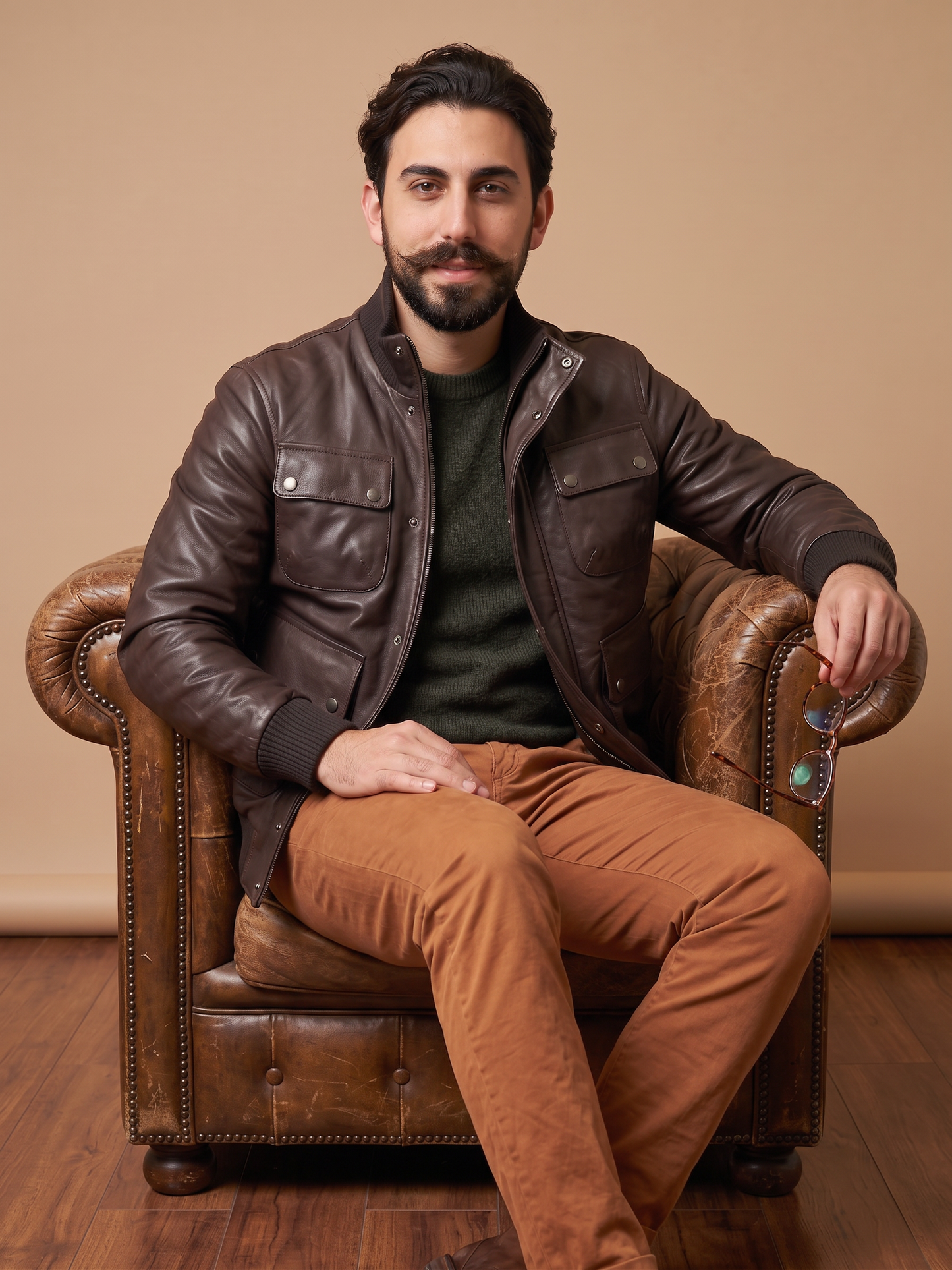 “Dakota Jacket” in Natural Lambskin