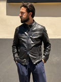 "Rebel"Biker in Pelle di Agnello Lavata