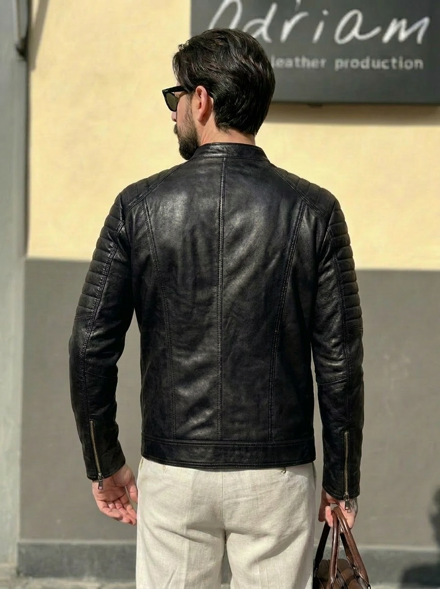 "Stallion" nappa nera luxury primo fiore extra morbida