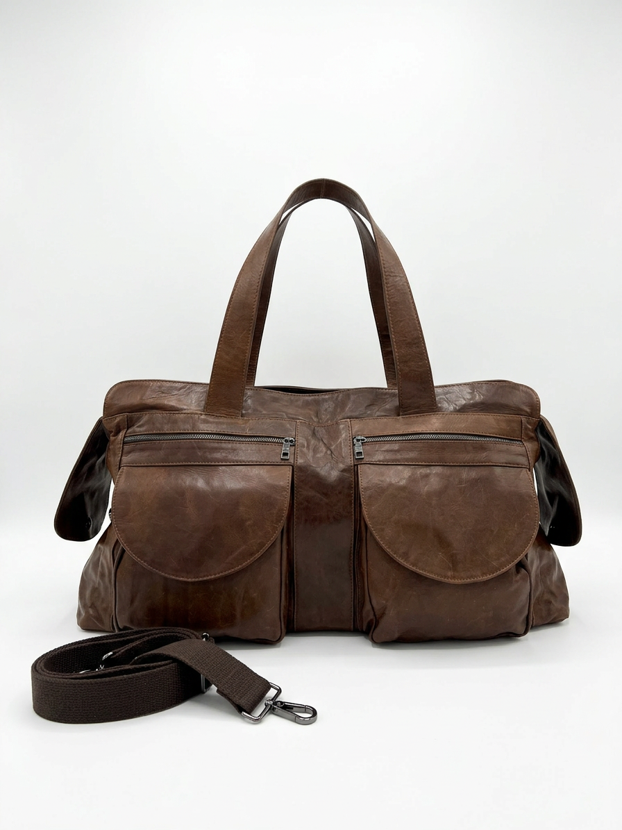 “Borsone Prestige” in Pelle di vitello pull invecchiato