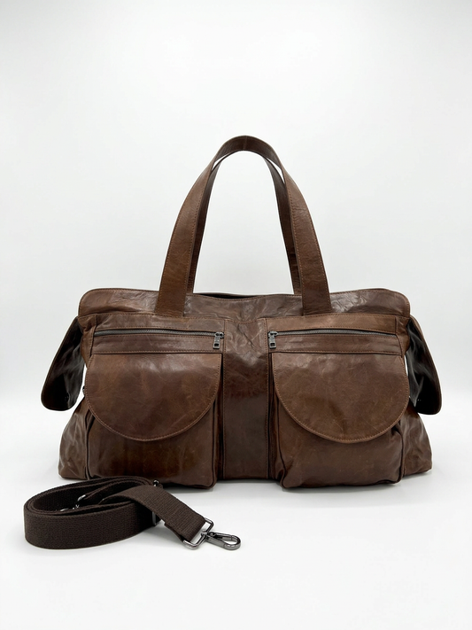 “Borsone Prestige” in Pelle di vitello pull invecchiato