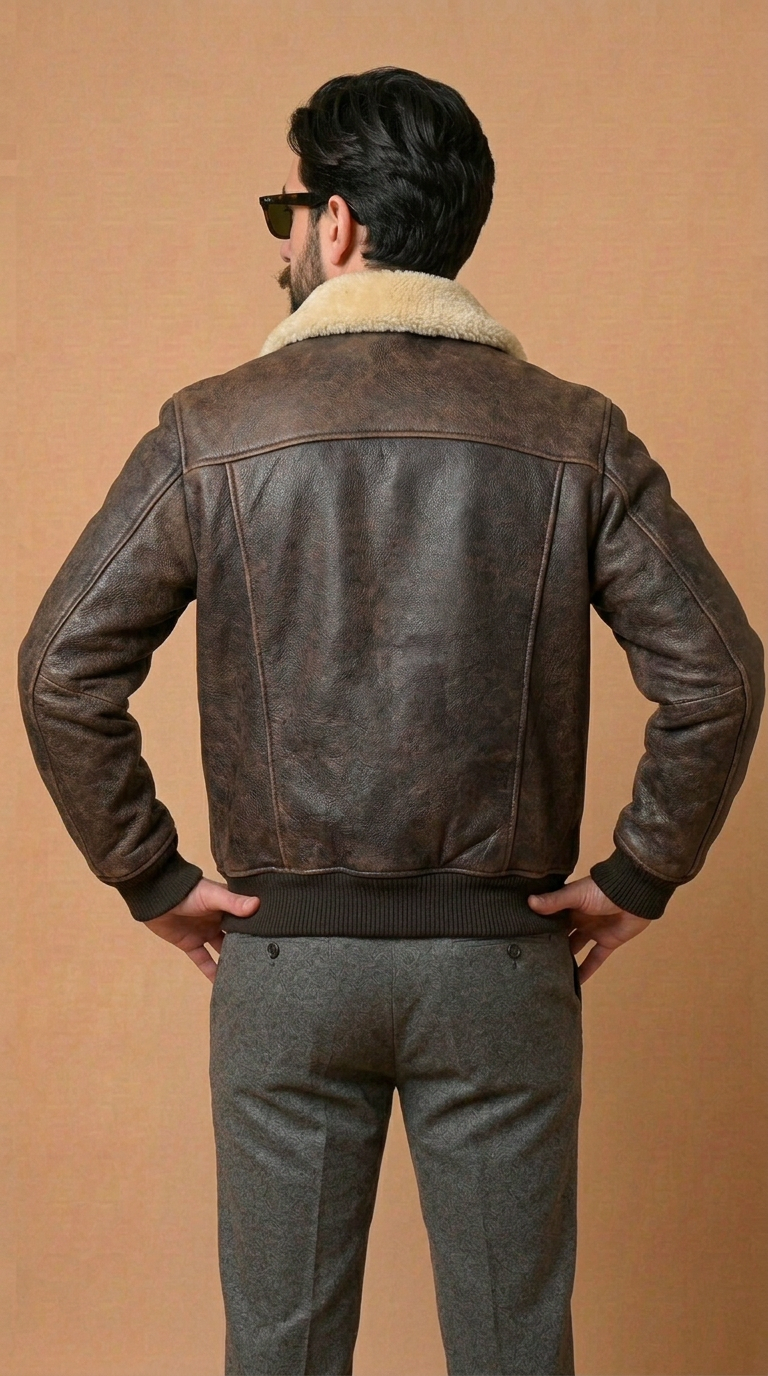 « Veste aviateur en peau lainée »