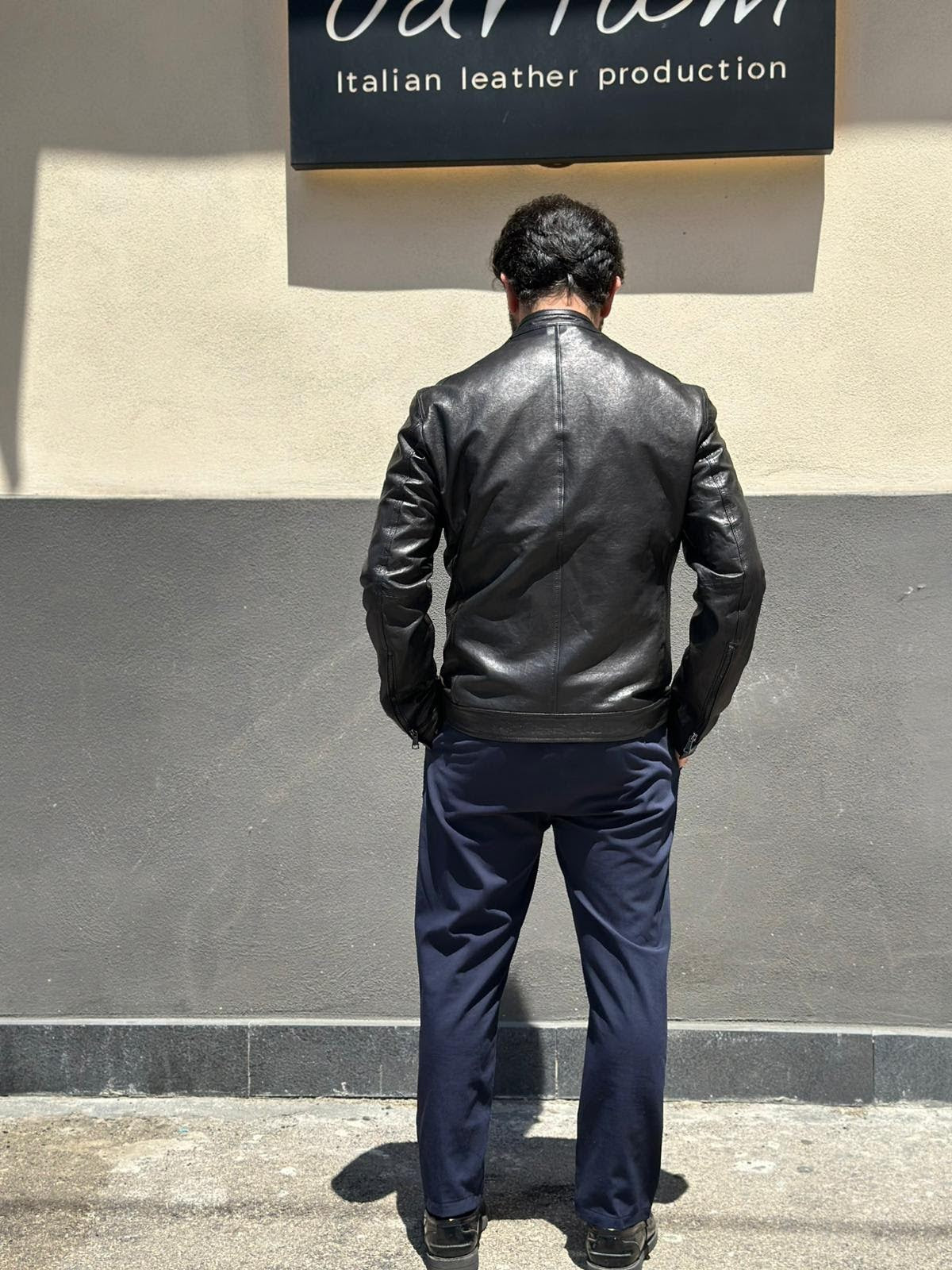 "Rebel"Biker in Pelle di Agnello Lavata