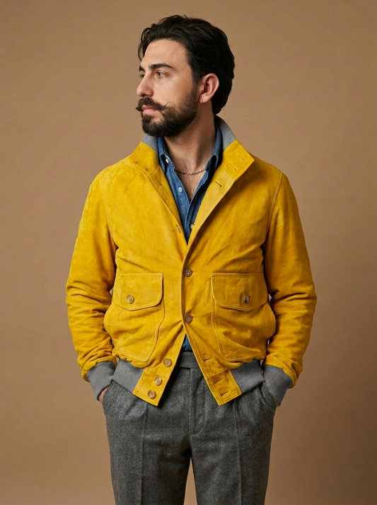 “Brera” in capra scamosciata Velour mimosa