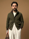“Brera” in capretto scamosciato Velour verde militare