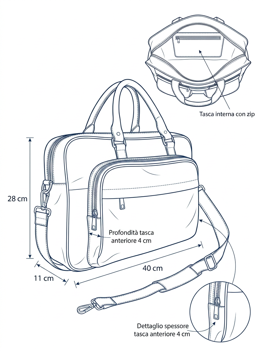 The Odriam Leather Briefcase Bag: elegance and functionality