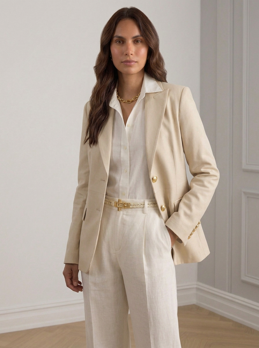 Blazer in pelle donna "Eclissi" — nappa avorio