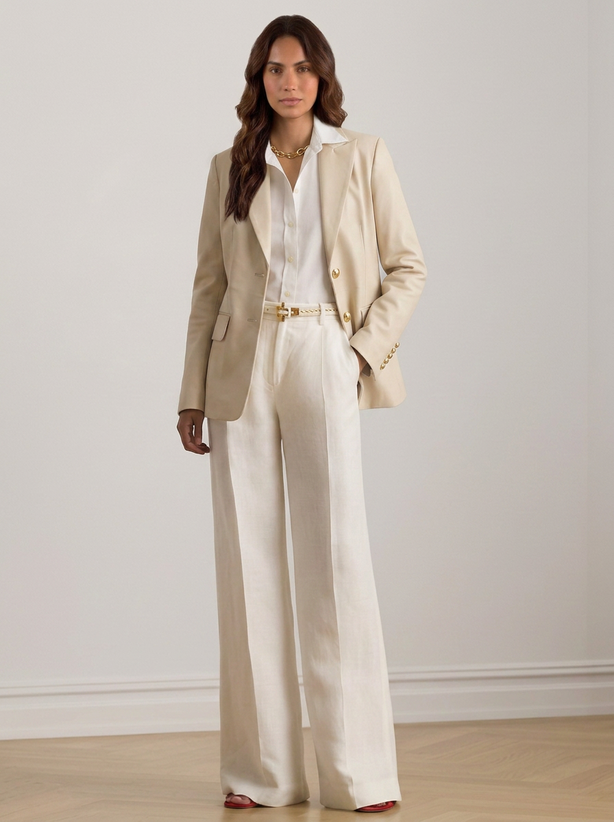 Blazer in pelle donna "Eclissi" — nappa avorio