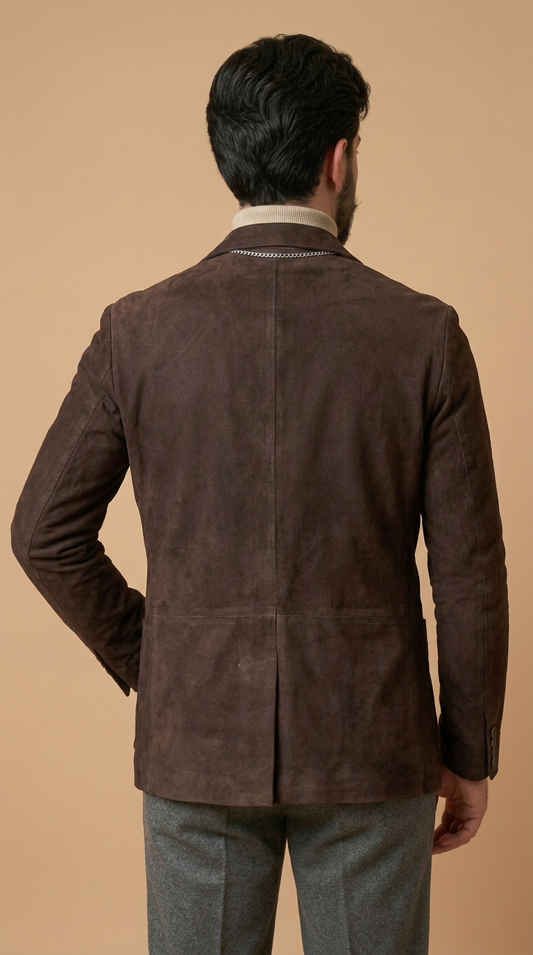 Blazer in camoscio uomo "Modena" — testa di moro