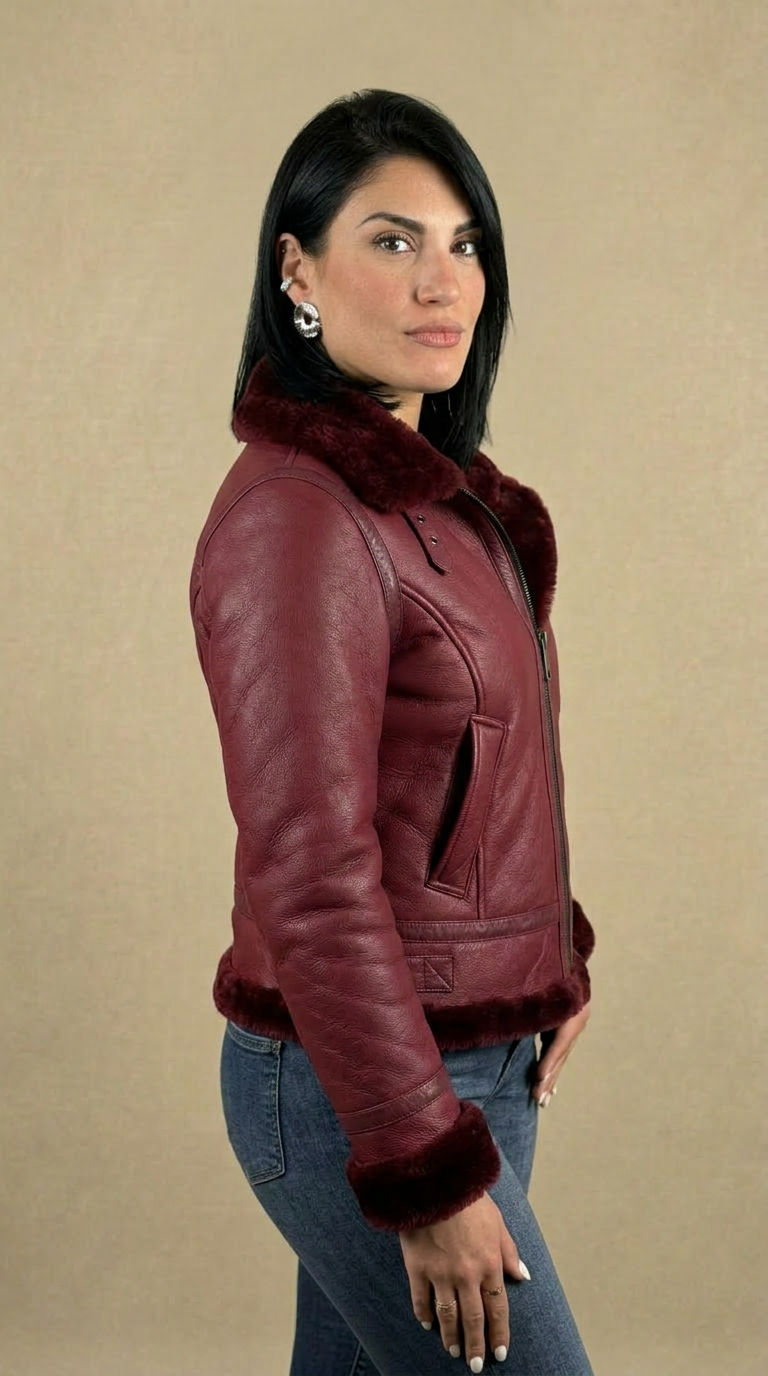 Red Velvet Shearling Sheepskin