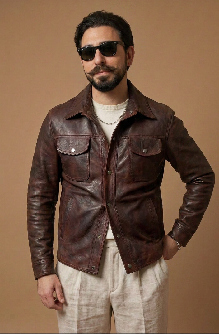 "Versante" washed and overdyed shirt jacket