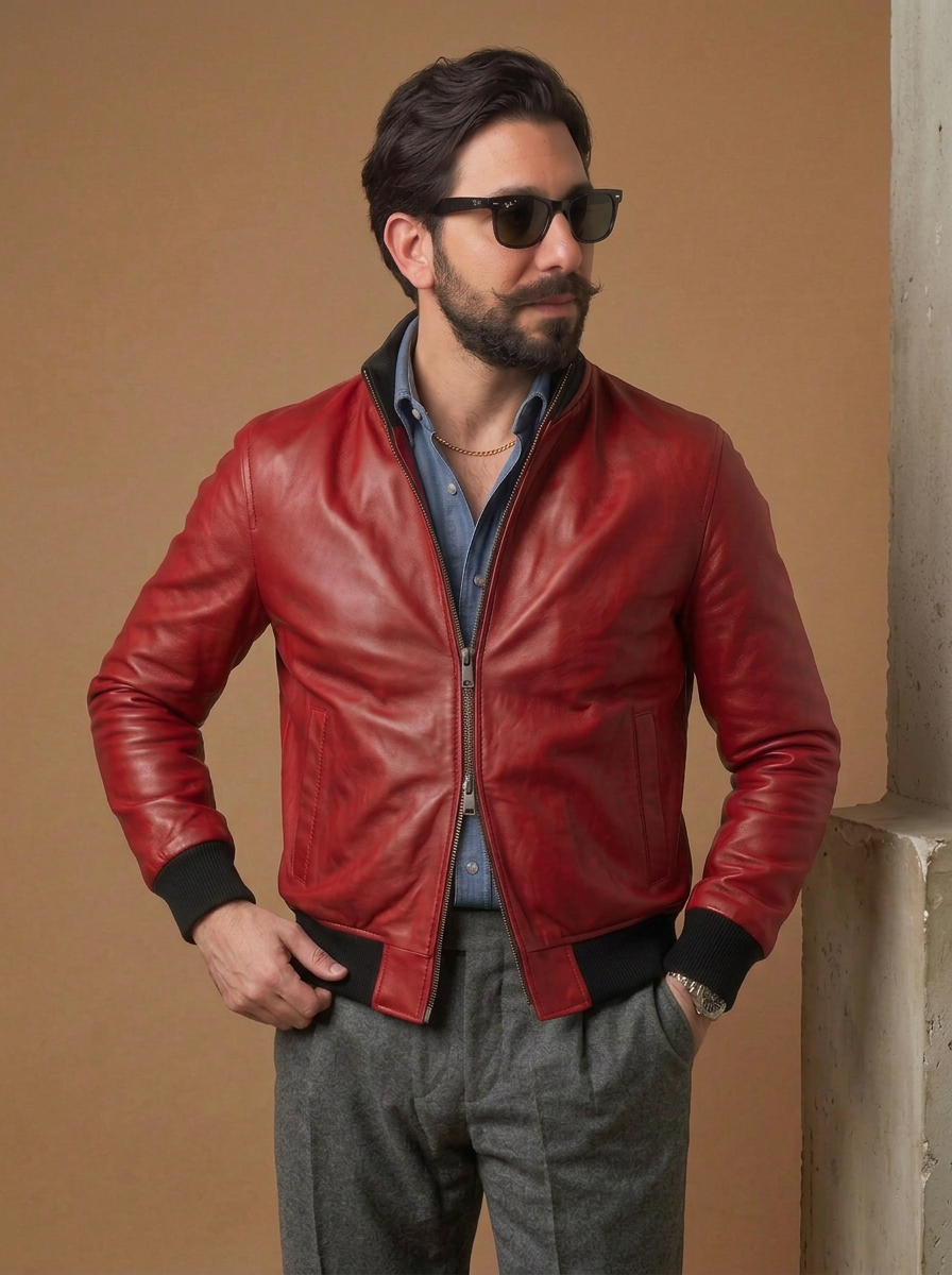 “Brera” Extra-soft genuine lambskin jacket with zip
