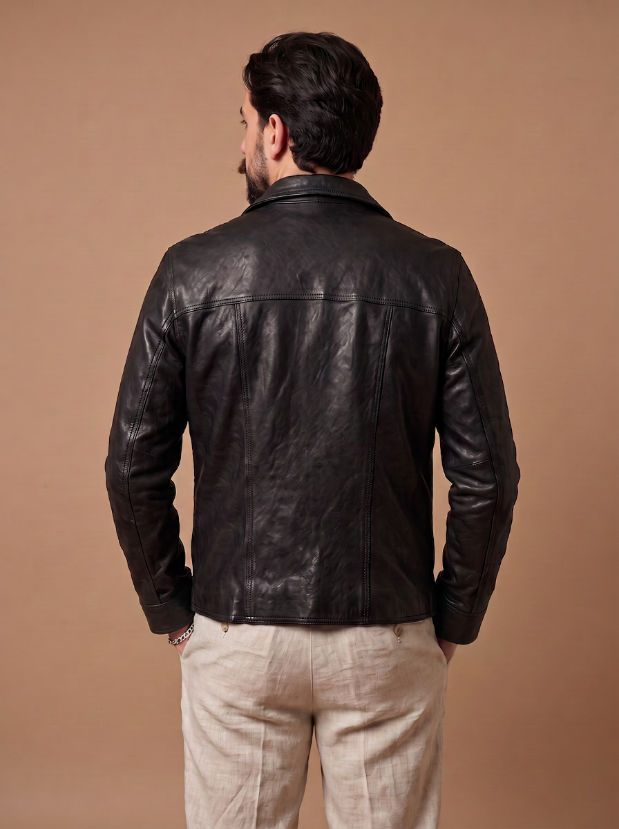 Camicia in pelle uomo "Versante" — lavata
