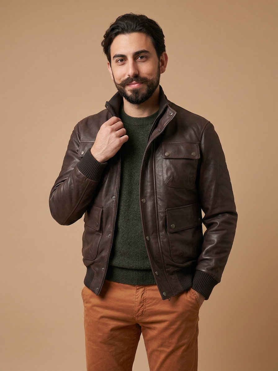 “Dakota Jacket” in Natural Lambskin