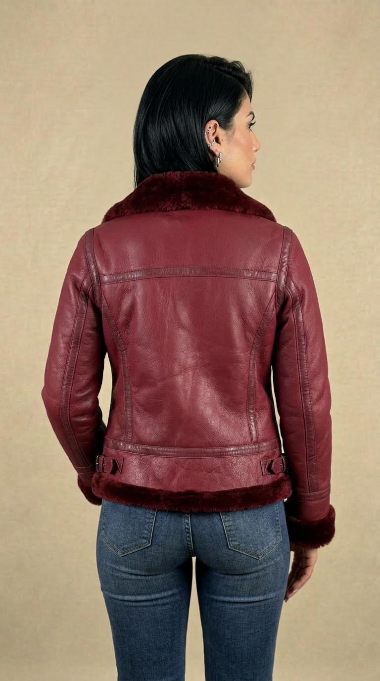 Red Velvet Shearling Sheepskin