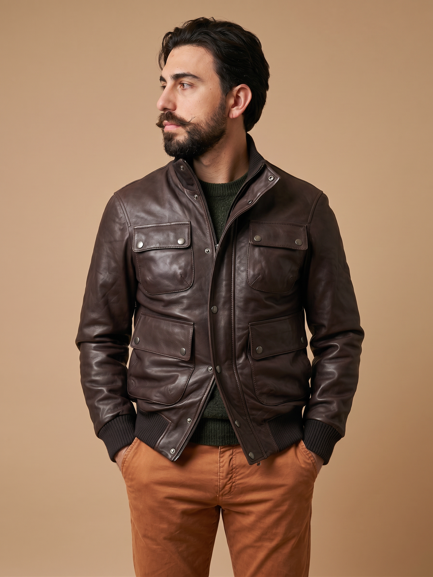 “Dakota Jacket” in Natural Lambskin