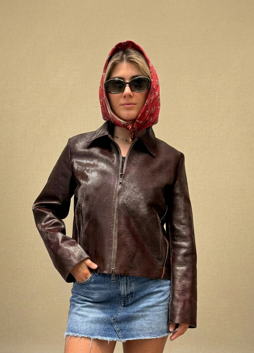 “Mustang” in dark brown pony skin