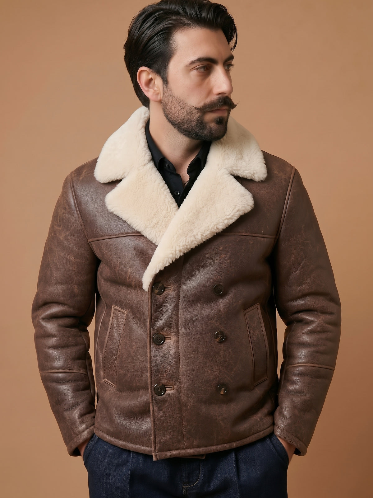Giacca Aviatore Shearling Peacoat /Caban "Tesei"