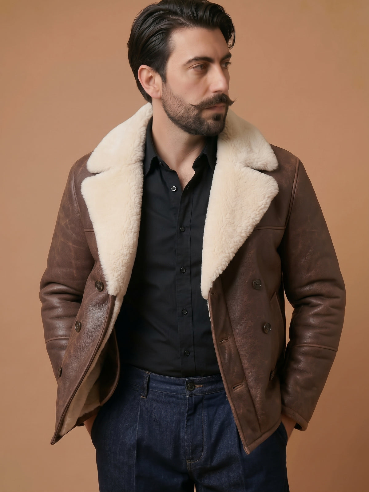 Giacca Aviatore Shearling Peacoat /Caban "Tesei"