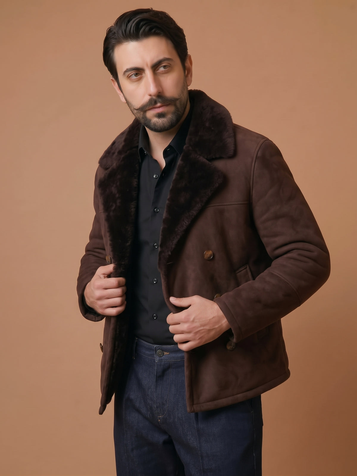 Giacca Aviatore Shearling Peacoat /Caban "Tesei" moro