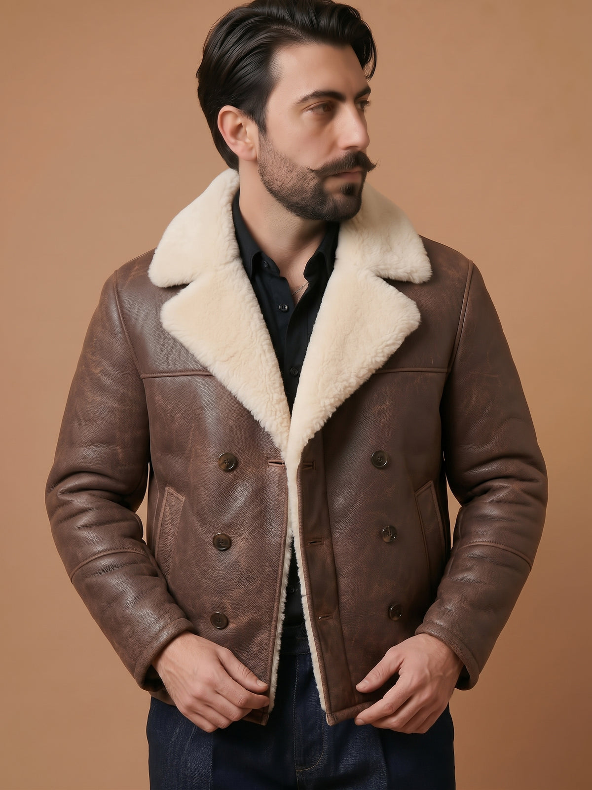 Giacca Aviatore Shearling Peacoat /Caban "Tesei"